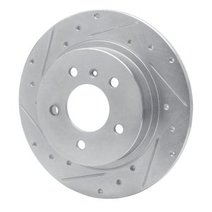 Buick Lucerne Brake Rotor (1) - Rear Left - R1 Concepts - Drilled & Slotted - Silver - `06-`11